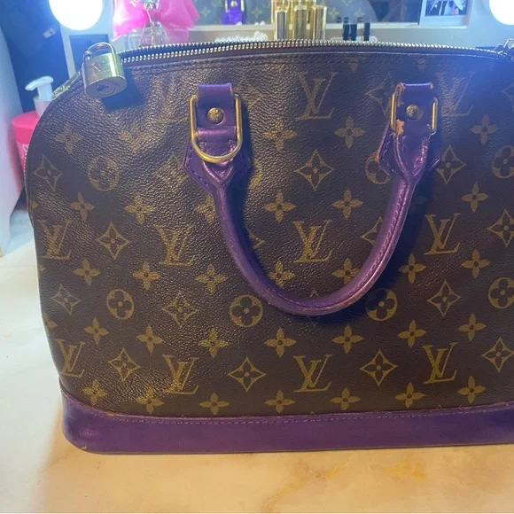 AUTHENTIC Louis Vuitton Custom Painted Alma Monogram